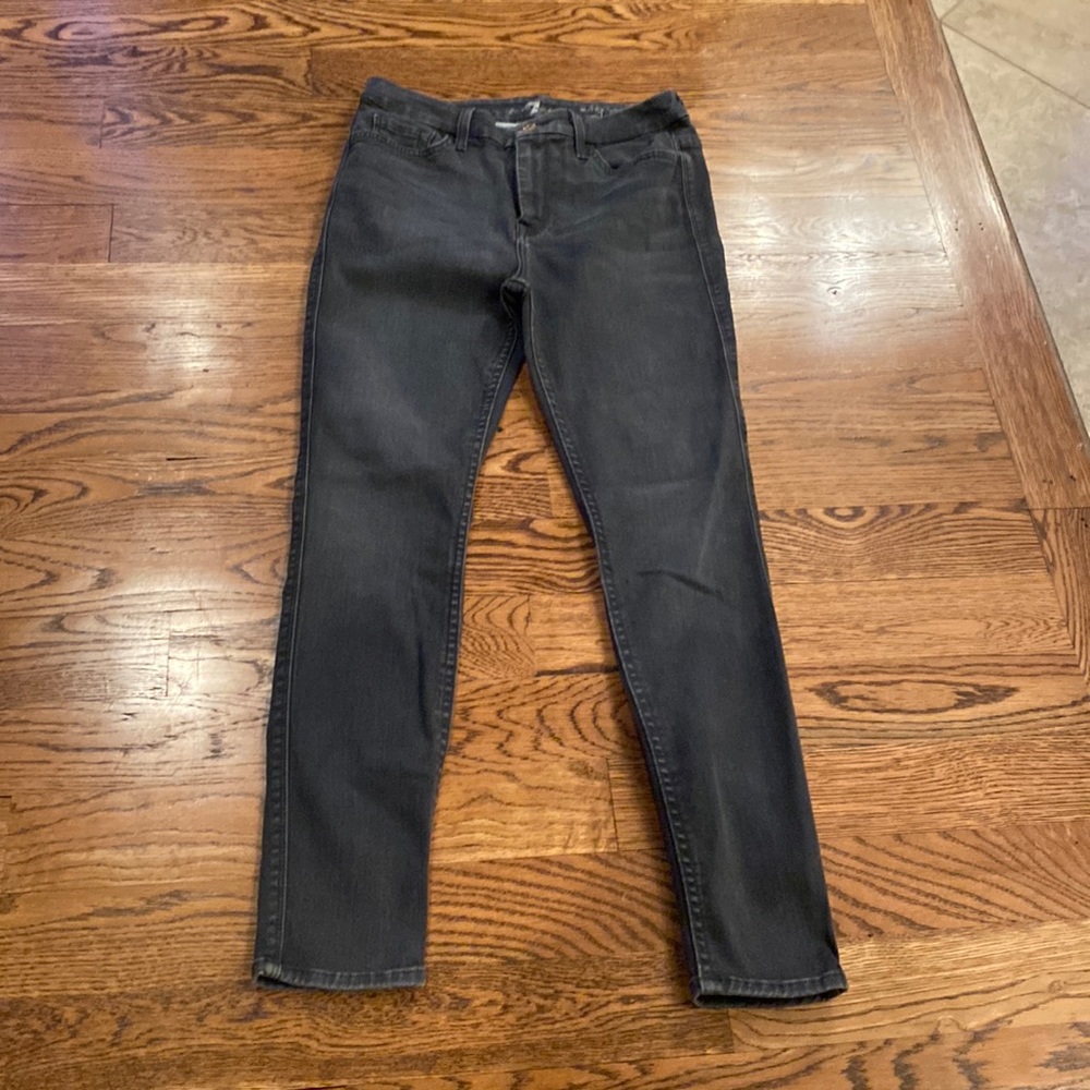 7 For  All Mankind Gray High Waist Skinny Jeans SZ 28